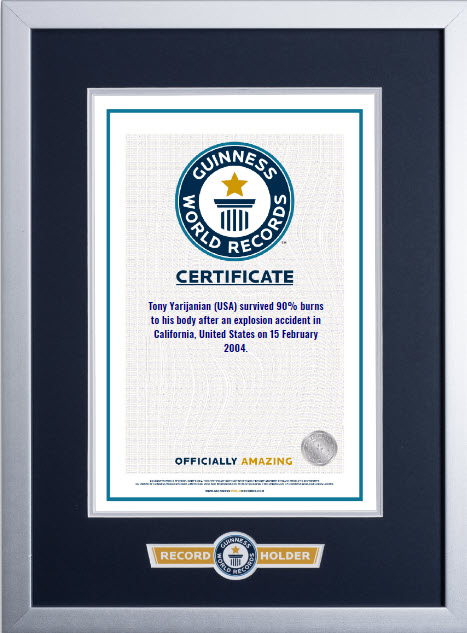 Guinness World Records® Certificate — Tony Yarijanian